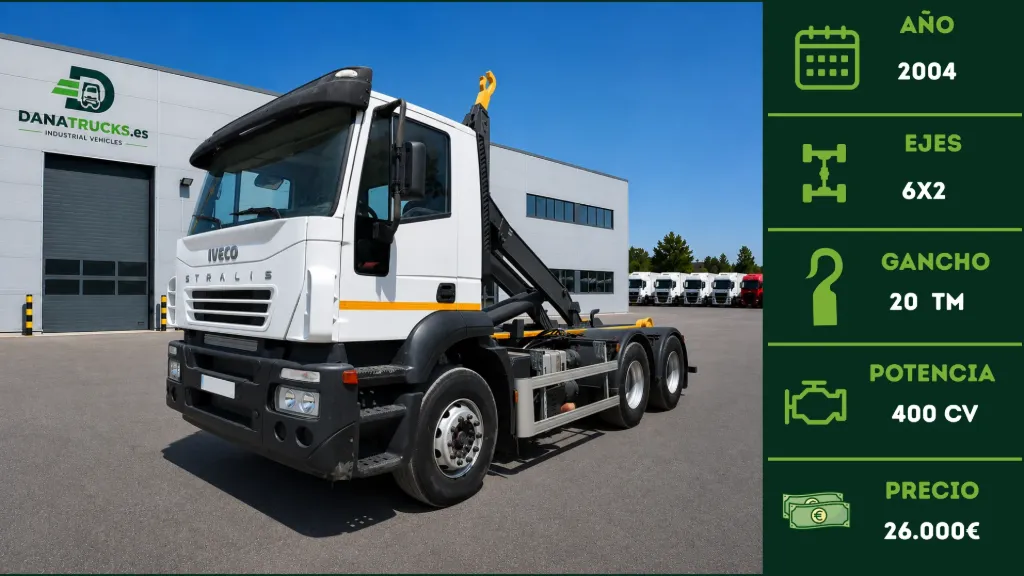 [CAM-00013] Iveco Stralis 260S40 6x2 Gancho 26 Tn 2004 | DanaTrucks.com
