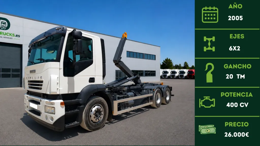 [CAM-00014] Iveco Stralis 260S40Y 6x2 Gancho Palfinger 20 Tn 2005 | DanaTrucks.com