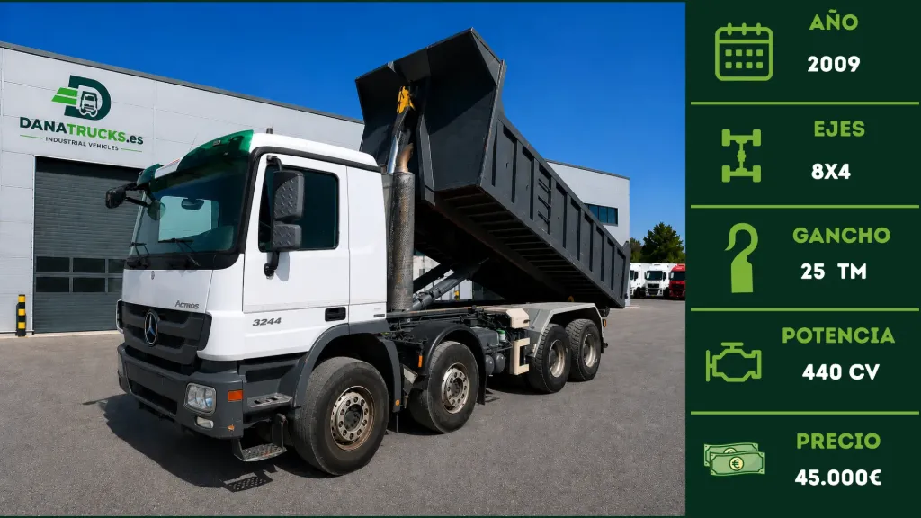 [CAM-00015] Mercedes Actros 3244 8x4 Gancho 25 Tn 2009 | DanaTrucks.com