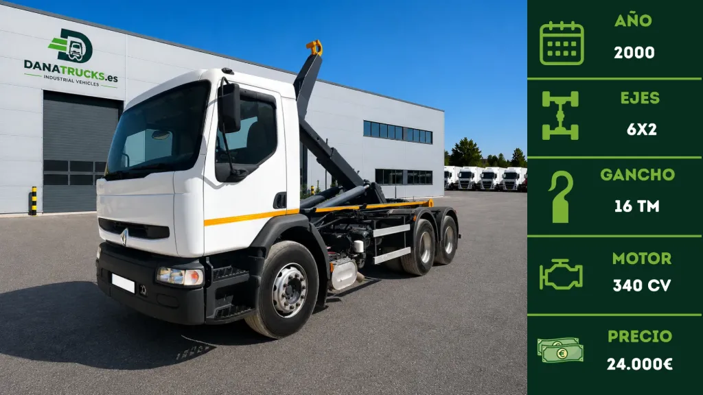 [CAM-00016] Renault Premium 340.26 6x2 Gancho 16 Tm 2000 | DanaTrucks.com