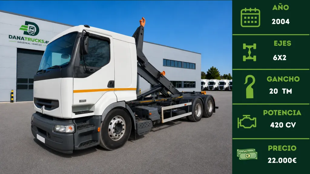 [CAM-00021] Renault Premium 420 dCi 6x2 Gancho Portacontenedores  20 Tm 2004 | DanaTrucks.com