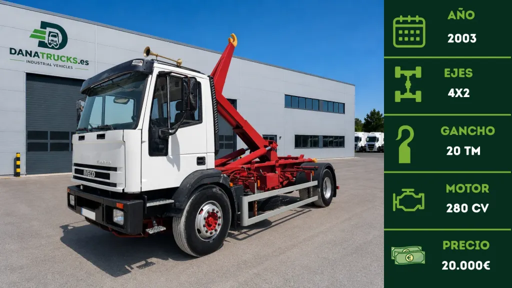 [CAM-00045] Iveco Eurocargo 180E28 Gancho VDL 20 Tn 2003 | DanaTrucks.com