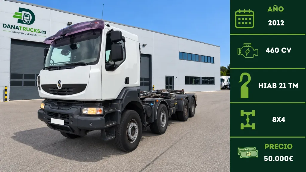 [CAM-00069] Renault Kerax 8x4 Gancho Hiab 21t 2012 (PRÓXIMA ENTRADA) | DanaTrucks.com