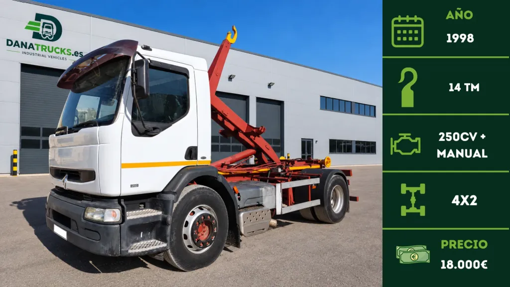 Renault Premium 250.18 4x2 Gancho portacontenedores 14 Tm 1998 | DanaTrucks.com